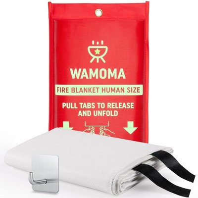 Human Size Fire Blanket - (47'' x 71'') Extra Large Fire Proof Blanket for Home...