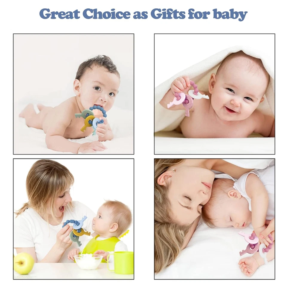 Baby Teething Keys - Soft Silicone Keys Teether, Cute Chew Toys for 3-18 Months - Image 4 of 4