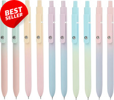 Gel Pens 10pcs 0.7mm Black Ink Fine Point Quick Dry Smooth Writing Gradient