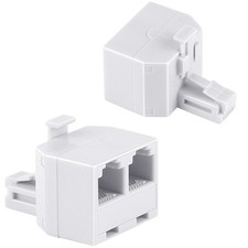 RJ11 Duplex Wall Jack Adapter Dual Phone Line Splitter Wall Jack Plug 1 to 2