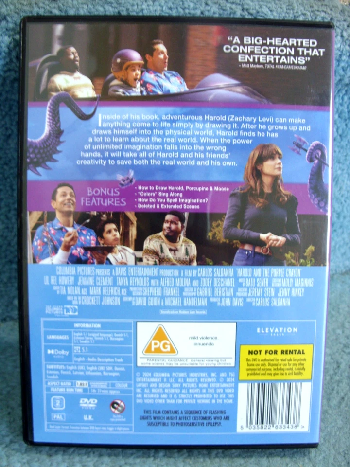 Harold and The Purple Crayon (DVDR2) 2024 Zachary Levi 87mins+Extras (BARGAIN) - Image 2 of 4