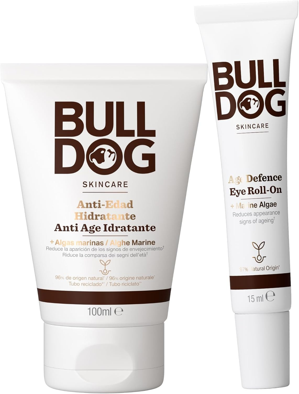 Bulldog Pack Duo Cuidado Facial Anti-Edad: Crema Hidratante 100 Ml + Roll on Con