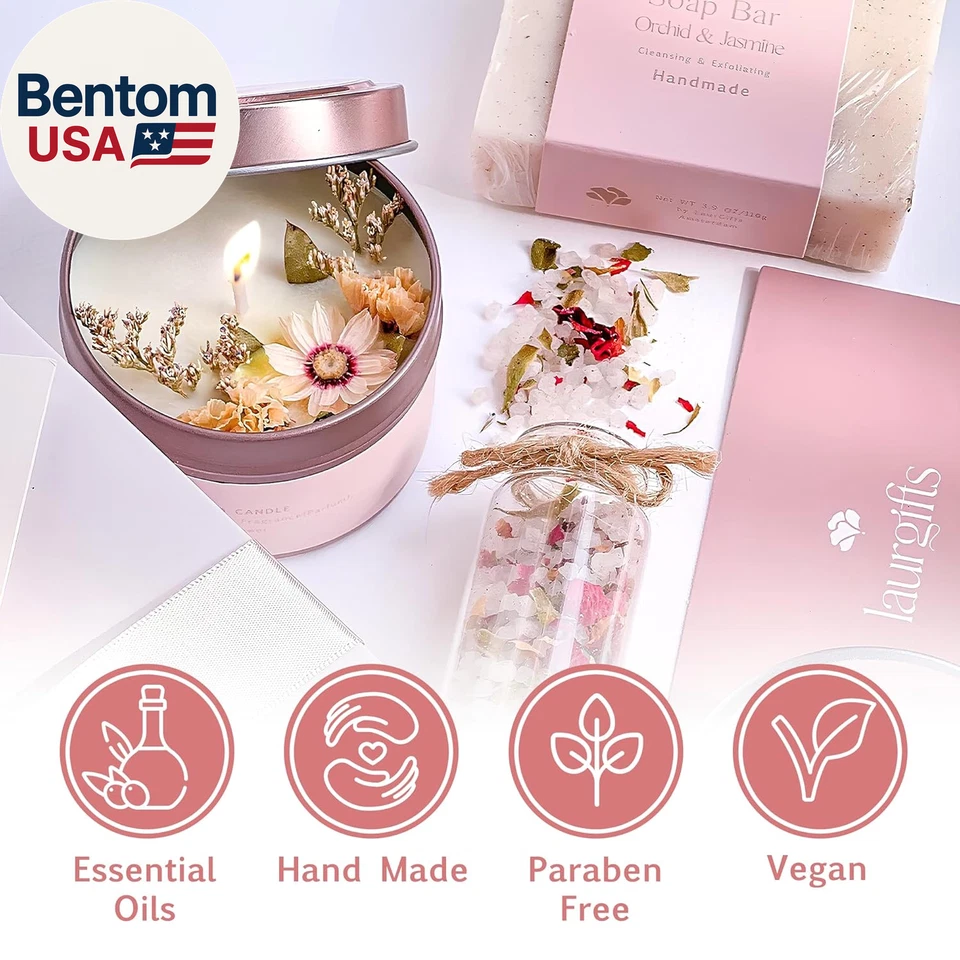 Caja Spa Orquídea y Jazmín para Mujer - Regalos de Cumpleaños, Navidad y Rosa, Cuidado Personal Foto 4 de 4