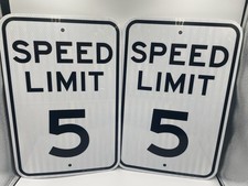 2 pack T R Signs Speed Limit 5 MPH Sign 18  x12  Aluminum Reflective  NEW 