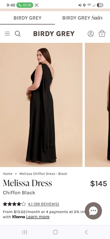 Vestido Melissa de Gasa - Negro XXL - Gris Pájaro Foto 4 de 4