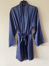 Victoria  s Secret Vintage Ensign Blue Satin Robe One Size