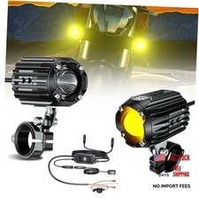 Motorcycle Auxiliary LED Light Driving Spotlights White/Amber Fog Lights with