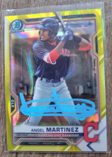 Angel Martinez Signed 2021 Bowman Draft Baseball Card #PDC-34 Guardians Refract