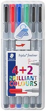 Staedtler Triplus Fineliner 0.3mm Porous Point Pen Assorted 334 SB6P4 6 Set