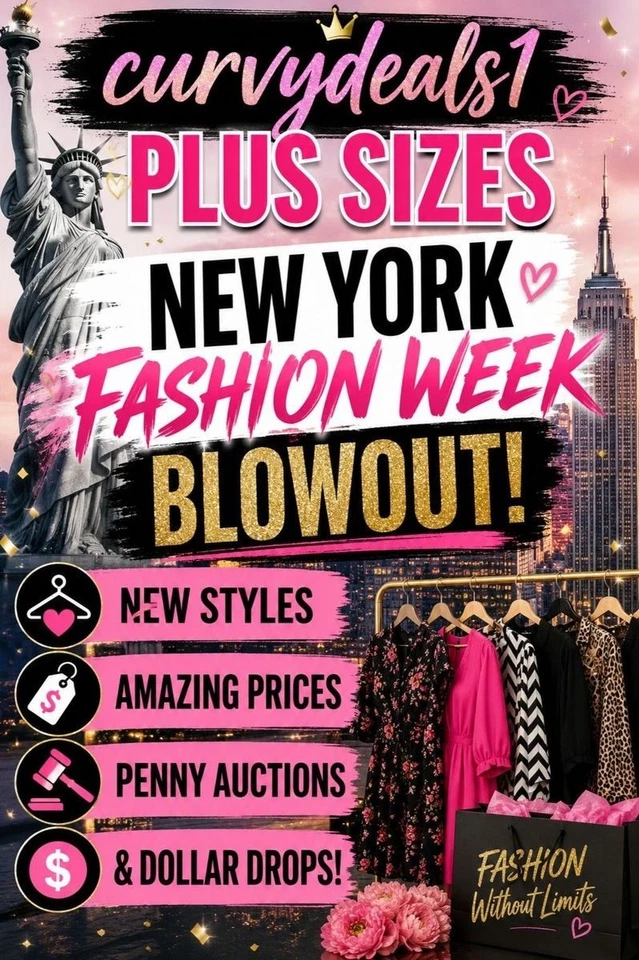 Plus Size New York Fashion Week!! Great Prices $1 Flashsales Penny Auctions