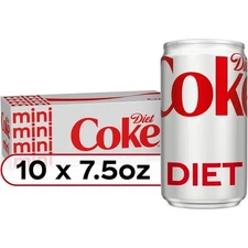 Diet Coke Diet Cola Soda Fridge Pack, 7.5 fl oz Mini Cans, 10 Pack