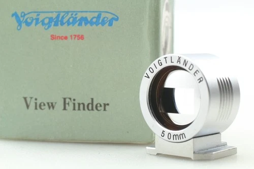 [Mint in Box] Voigtlander 50mm ViewFinder for Rangefinder Metal Sliver Japan