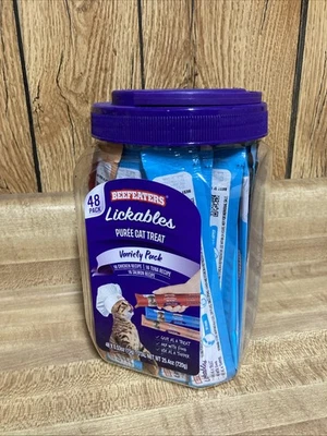 Beefeaters Gourmet Cat Treats Puree Variety Pack Salmon Tuna Chicken 48ct 12/26