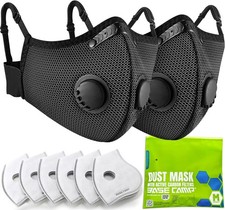 Upgrade M Plus Dust Mask, Breathable Reusable Dust Face Mask with 6 Activated