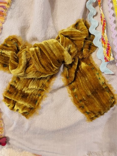 JABOT Bespoke Handsewn Neck Adornment Magnolia Pearl 'STYLE' Mixed Fabrics NWT - Picture 4 of 11
