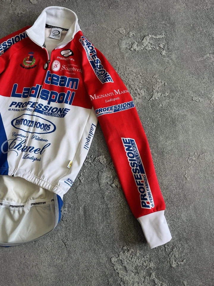 Vintage BIKE Parentini Team Ladispoli PRO Cycling Long Sleeve Men's Jersey ITALY - Image 2 of 4