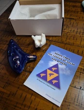 Zelda Ocarina with Songbook Blue Ceramic Zelda Logo OCARINA Stand 12 hole