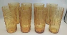 Set of 8 Vintage 7" Anchor Hocking Lido Milano Honey Gold Amber Tumbler Glasses