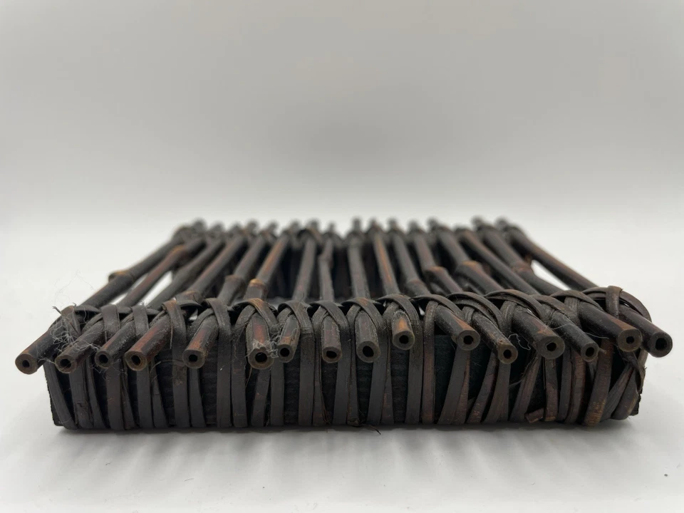 Antigo Show Japonês Qualidade Shohin Bambu Bonsai Dai Stand Shou Sugi Ban 4,25” - Imagem 2 de 4