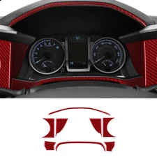 8Pcs Red Carbon Fiber Interior Speedometer Surround Cover Trim For Toyota Tacoma