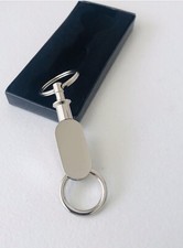NEW STAINLESS STEEL SILVER DETACHABLE VALET KEYCHAIN NEW IN BOX