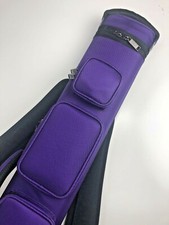 J J Purple 3 Butt 4 Shaft 3x4 / 2x5 Duranylon Pool Cue Case With Backpack Straps