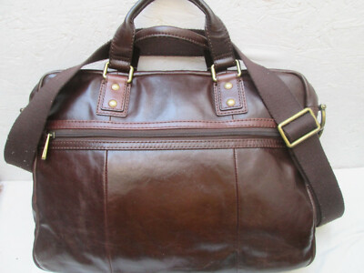 Grand Sac à Main Fossil En Cuir - Vintage Marron Foncé - Pour Voyage Ou Quotidien - Occasion