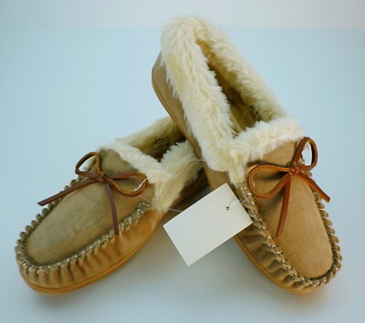 J Crew Womens Slippers Suede Faux Shearling Furry Warm Shoes US