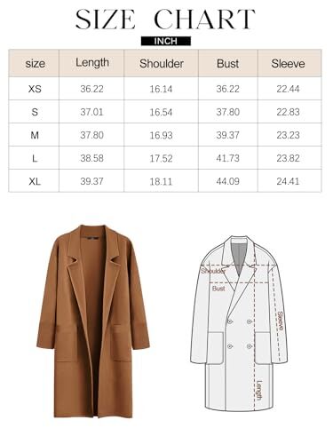 Women's Long Dressy Cardigan Sweaters Fall Trendy Oversized X-Large Caramel - 第 8/8 張圖片