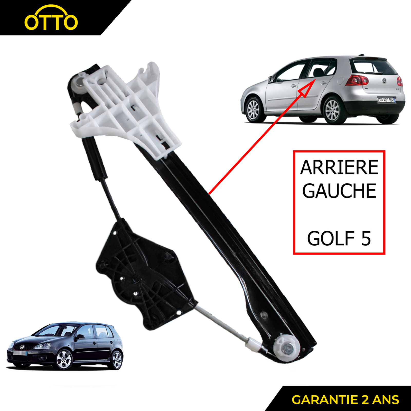 Réparer vitre bloquée lève-vitre arrière gauche pour Golf 5 berline mécanisme 1K4839461B