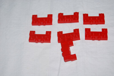 Q Lego Lot 7 Modified Red Brick 2 x 4 -1 x 4 Recessed Studs 52038