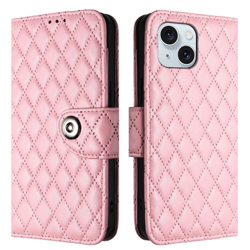 Strap Grid Leather Card Wallet Phone Case for iPhone 15 14 13 12 11 Pro Max 8 - 第 10/13 張圖片