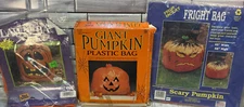 Vintage Bags Pumpkin Plastic Lawn and Bags Decoration - Outdoor Fall Trash Lot