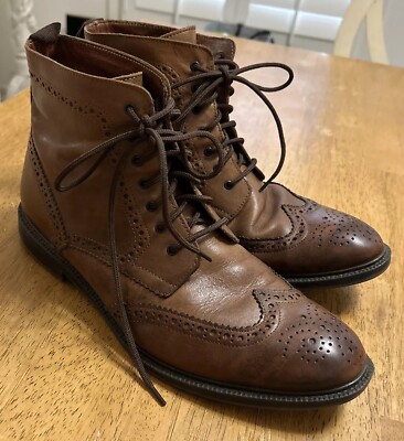 Stafford Men\'s Brown Leather Wingtip Chukka Boots Stafford Brown Leather Wingtip Chukka Boots Men Size Sz 12M  main image 4