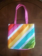 Clinique Bright Colorful Clean Multiple Use Tote Bag Beach/Other Striped Pattern
