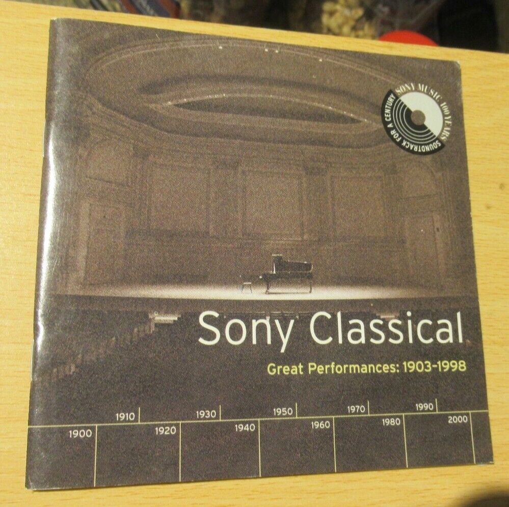 Sony Classical: Great Performances 1903-1998 (October 1999) CD Booklet Only