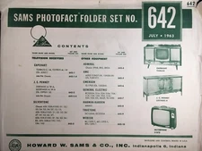 SAMS PHOTOFACT FOLDER SET NO. 642, 1963, SCHEMATICS & SERVICE MANUALS 