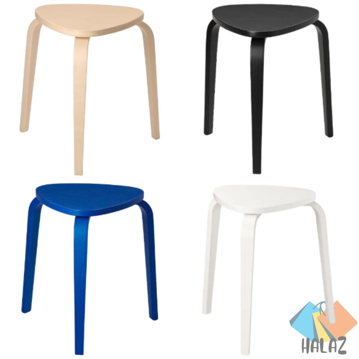 IKEA KYRRE Stool Birch 3-Legged Stackable Side Table 45cm Indoor Use - Main Image