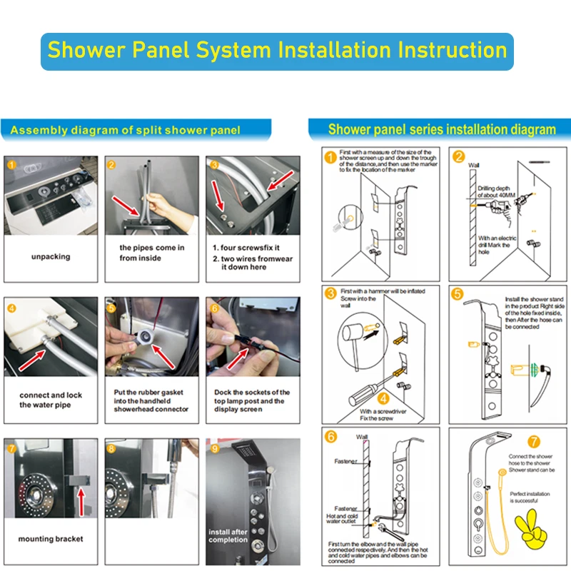 Душевая панель ELLO&ALLO из нержавеющей стали вертикальная система массажа дождем распылители струи - Изображение 4 из 4