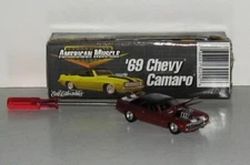 Ertl American Muscle, '69 maroon Chevy Camaro, 1/64 assembled  from kit.