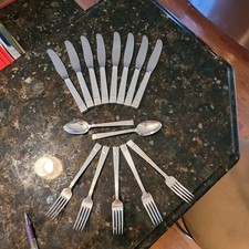 Vintage 15 Piece United Airlines Silverware Star Emblem International Silver Co