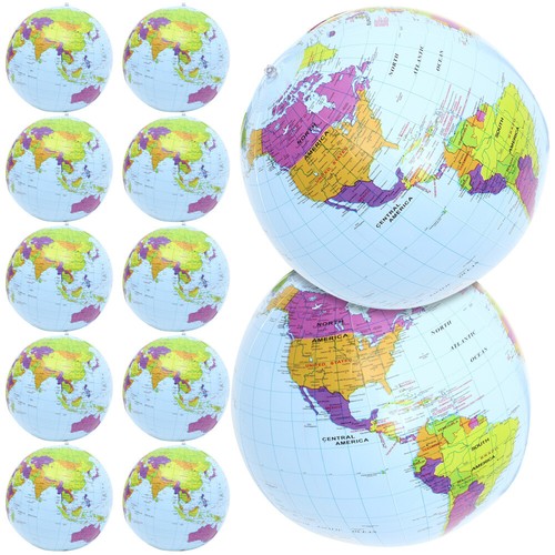 12 Pcs Inflatable Globe Beach Ball Banquet Pool Toys for Outdoors - 第 4/12 張圖片