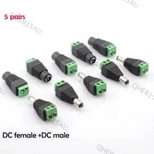 5 pair 2.1MM Dc Male female Plug Connector Adapter Power Camera Accessories 22H