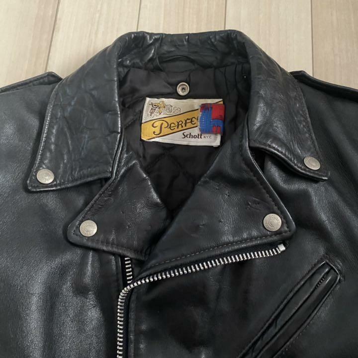 Schott Perfecto Double Leather Riders Jacket 80's Size 36 Schott Perfecto Double Leather Riders Jacket 80's Size 36