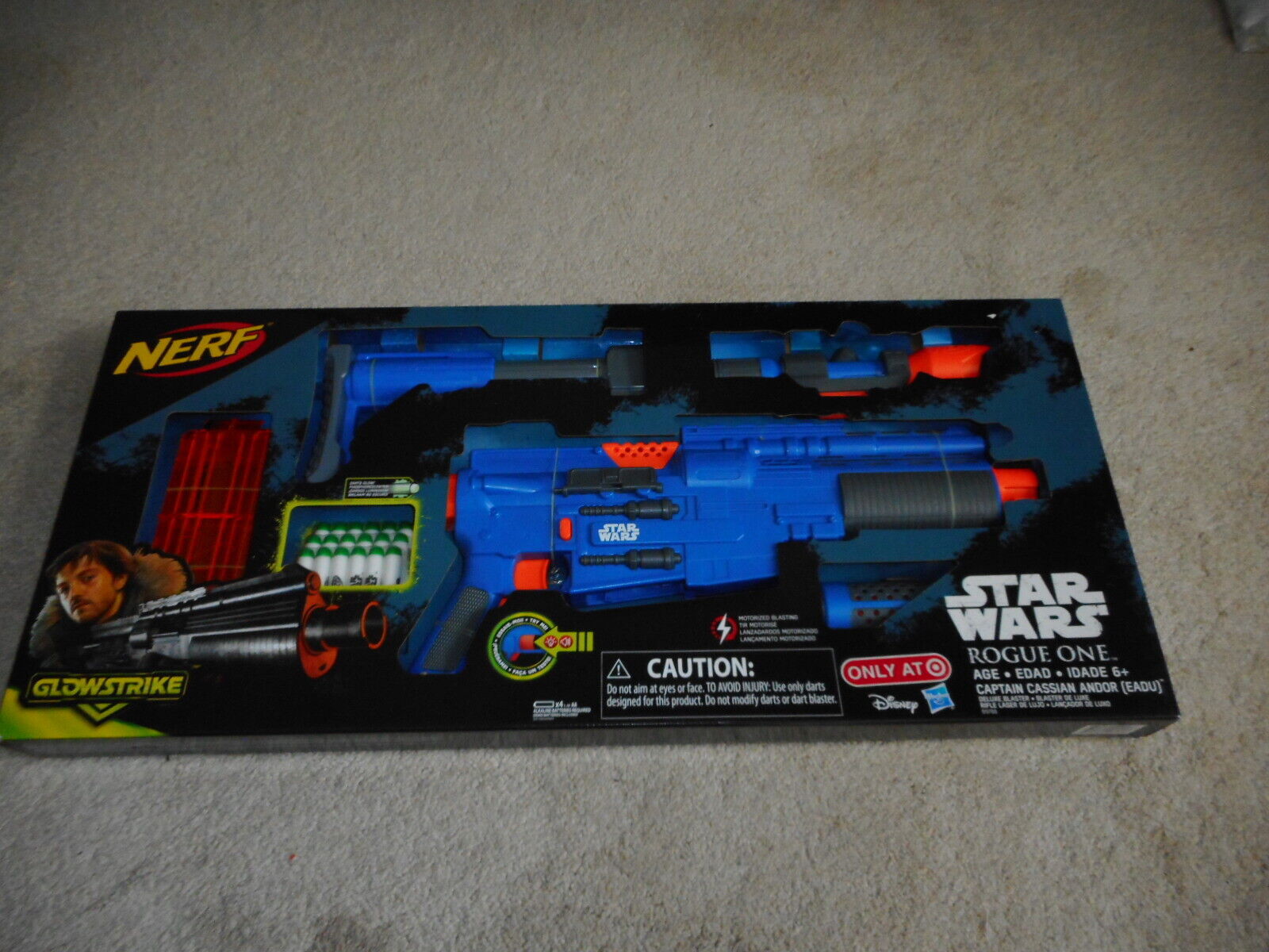 STAR WARS ROGUE ONE CAPTAIN CASSIAN ANDOR NERF GLOWSTRIKE DELUXE BLASTER..**NEW*