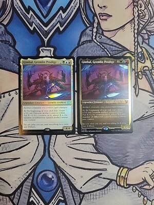 1x Gimbal, Gremlin Prodigy FOIL + 1x Thick Stock Commander Card MOC MTG Magic