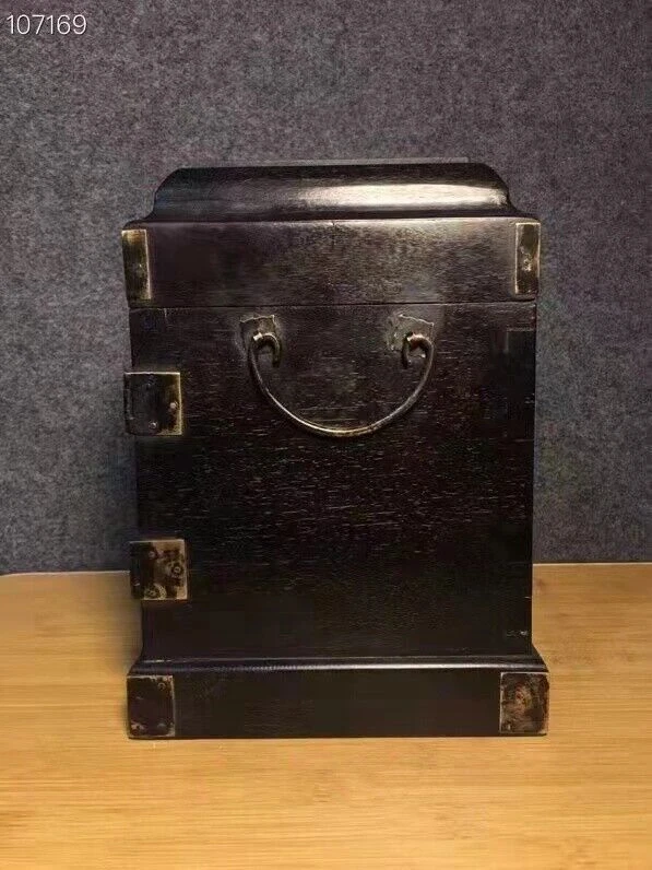 Joyero de 10 bestias de almacenamiento con incrustaciones de madera de palo de rosa antiguo de China  Foto 4 de 4