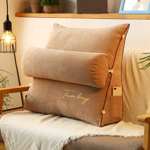 Triangle Reading Pillow Sofa Waist Cushion Wedge Backrest Soft Back Rest Pillows - Picture 2 of 39