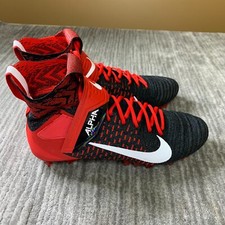 Nike Alpha Menace Elite 2 Mens 12.5 Flyknit Football Cleats Black/Red BV2077-009