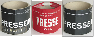 Olympische Winterspiele Innsbruck 1964 Olympic Winter Games Press Armbands